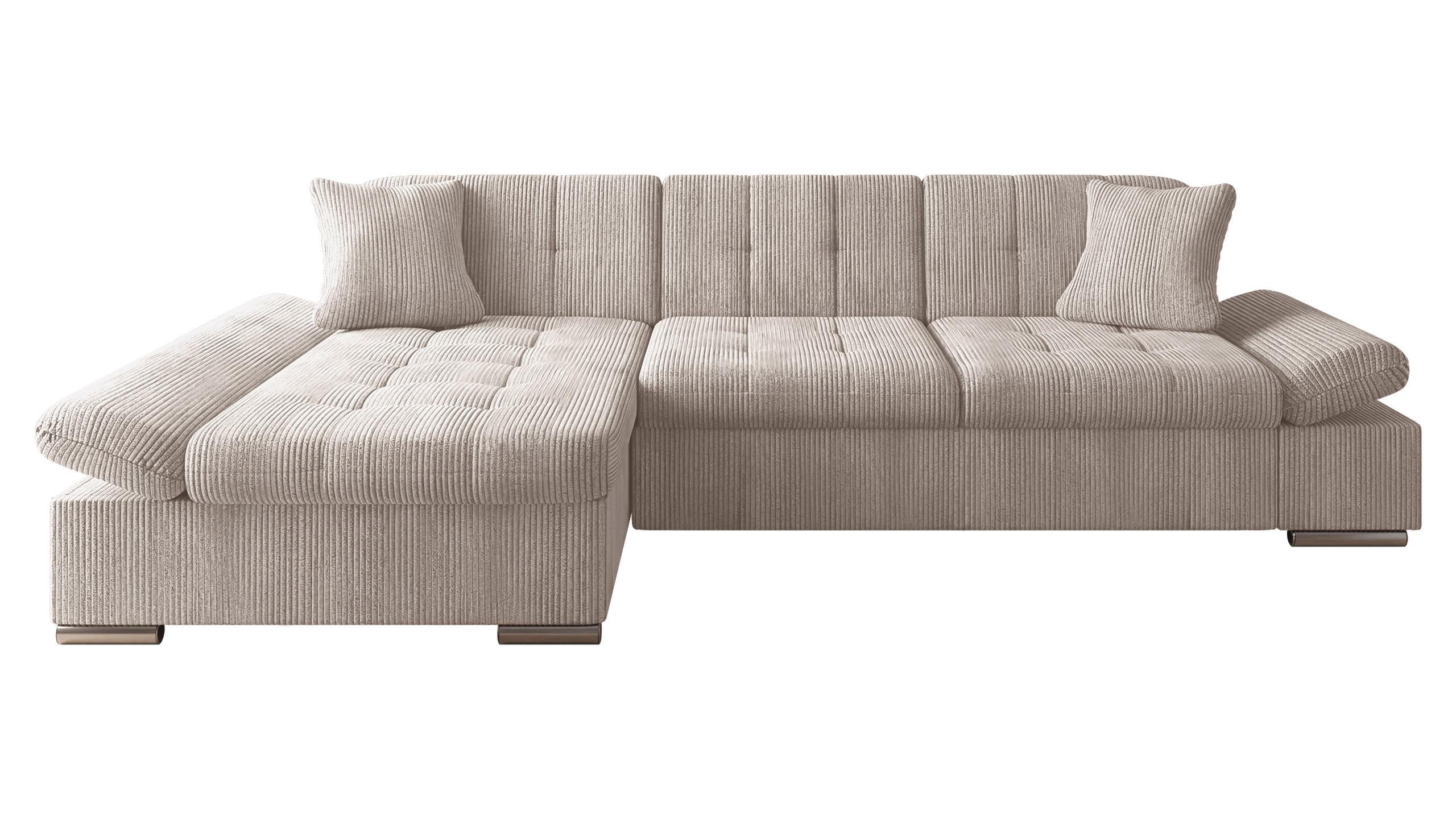 ECKSOFA Malwi Cord, Seite: Links - Sahara, Holz/Textil (278/161cm) - MIRJAN24