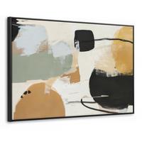 LEINWAND Bilder mit Rahmen - Farbe - Abstrakt - Farben - 120x80 - Currygelb, Textil (120/80cm) - MuchoWow