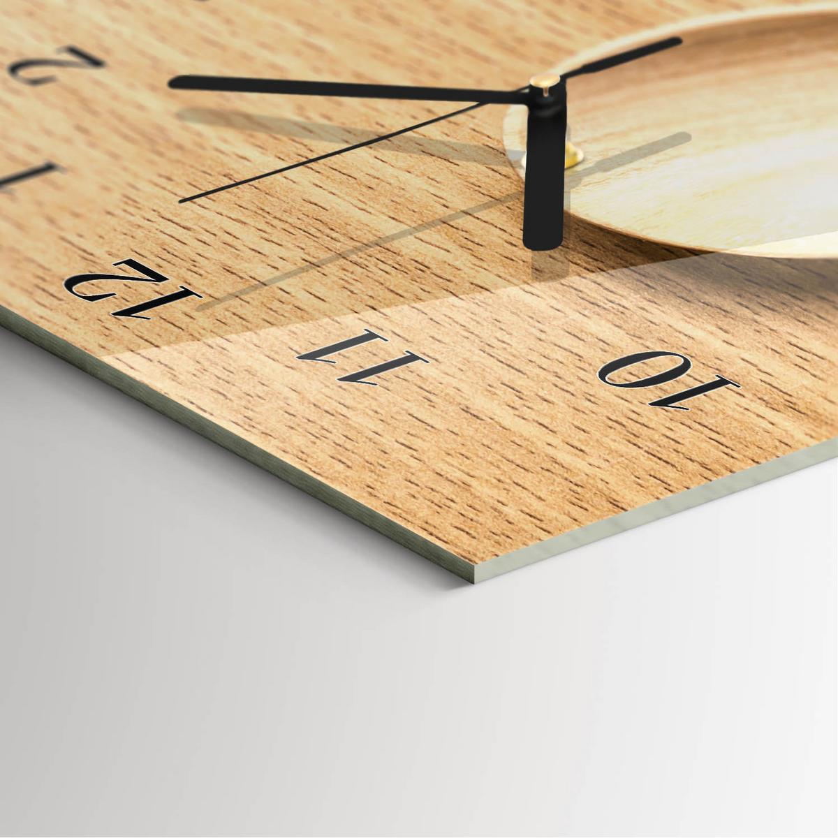 WANDUHR aus Glas 30x60 cm - Löffel - Beige, Glas (30/60/0.4cm) - TULUP