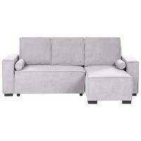 ECKSCHLAFSOFA 3-Sitzer Stoff Grau mit Stauraum linksseitig Edane - Grau, Textil (232/150cm) - Beliani