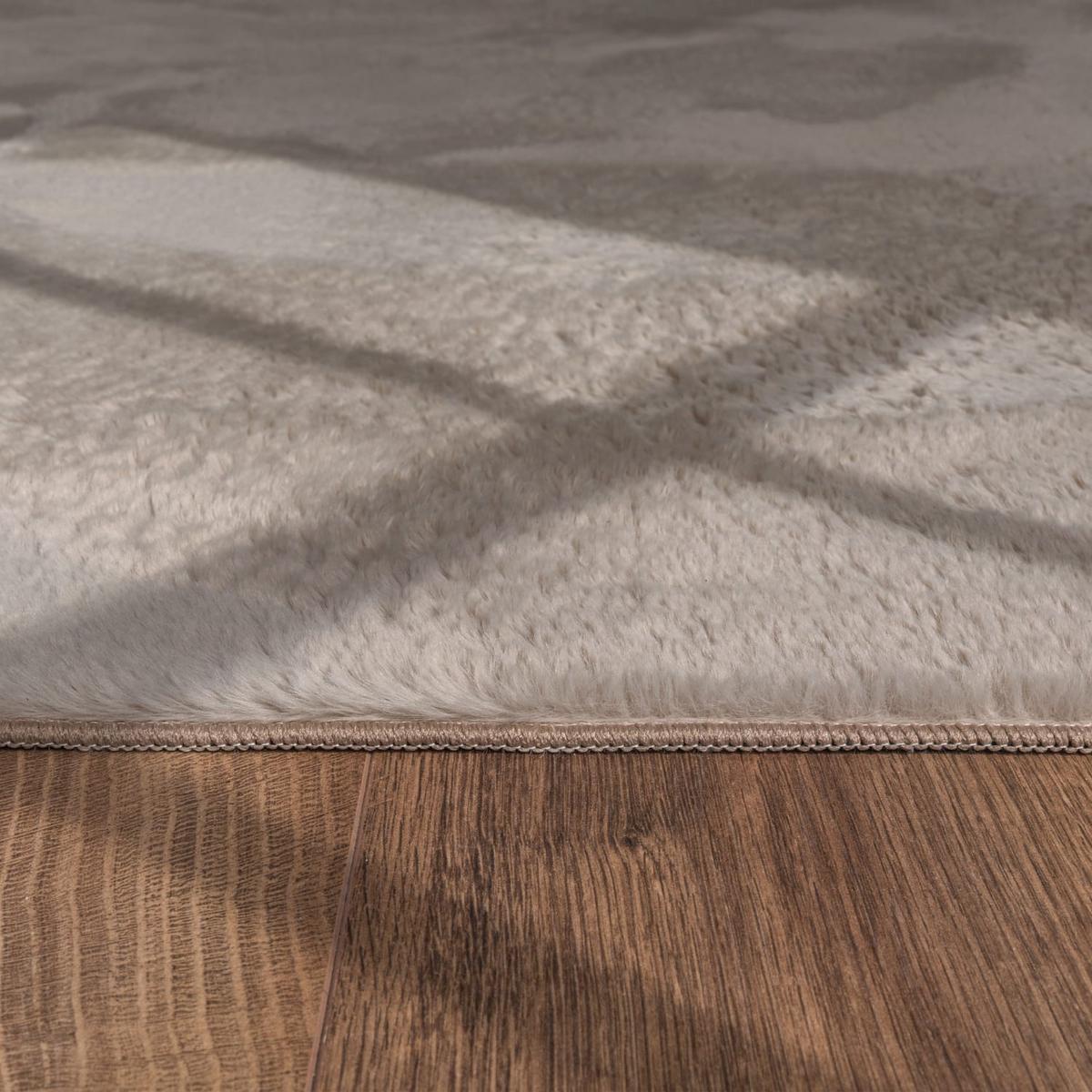 KURZFLORTEPPICH, einfarbig, aus Polyester, Beige, Ø 80 cm - Beige, Textil (80/80cm) - KADIMA DESIGN
