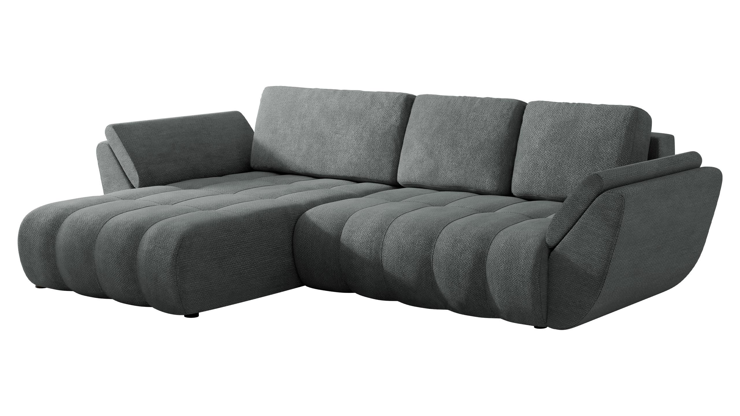 ECKSOFA Faro - Graphitfarben/Schwarz, Holz/Kunststoff (283/195cm) - MIRJAN24
