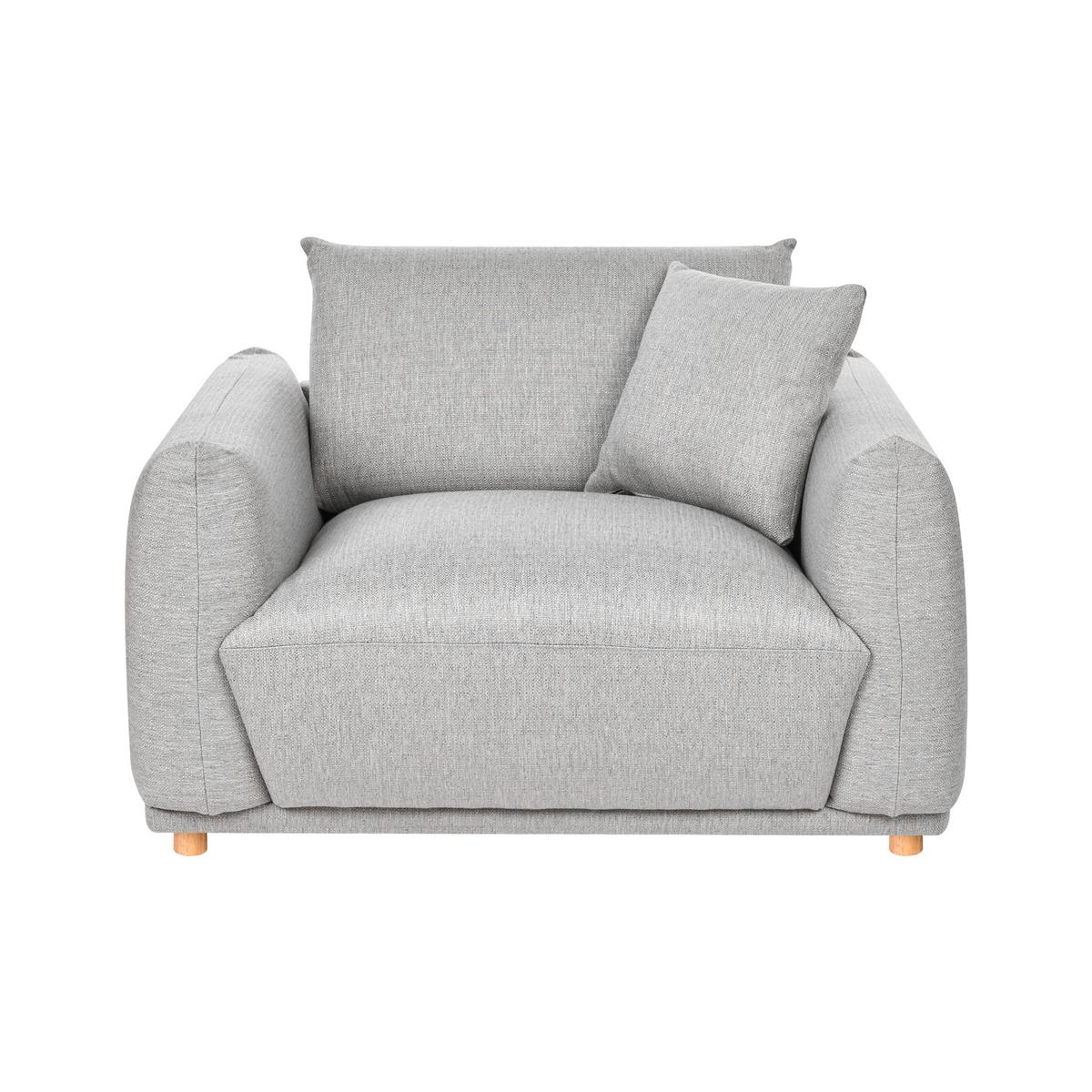 SESSEL Stoff Hellgrau Jubek - Hellbraun, Textil (120/81/104cm) - Beliani