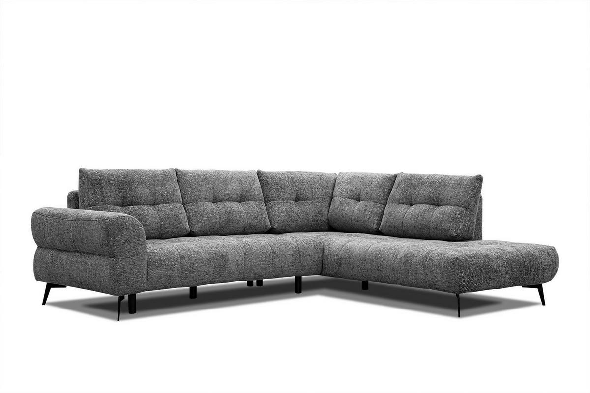 ECKSOFA SALVINI 5-Sitzer, dunkelgrau - Dunkelgrau/Schwarz, Holzwerkstoff/Textil (292/158cm) - Wozimo