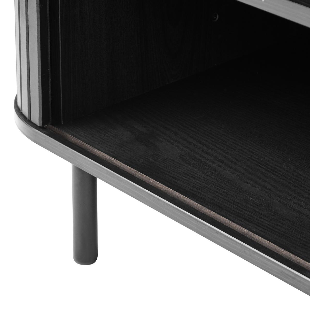 TV-MÖBEL Schwarz Bradley - Schwarz, Holzwerkstoff (180/58/45cm) - Beliani