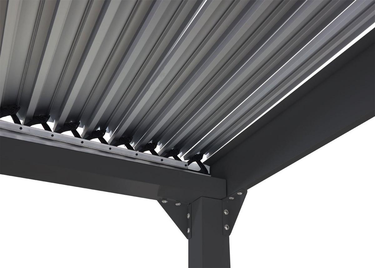 ALU PERGOLA MIT SEITENWAND Anthrazit - Anthrazit, Metall (590/224/306cm) - MCW