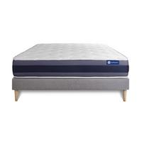 BETT Actiflex morpho Taschenfederkern und Memory-Schaum 120 x 220 cm h1 - Kit Bettgestell Grau - Beige/Grau, Karton/Holz (120/220cm) - ACTISOM