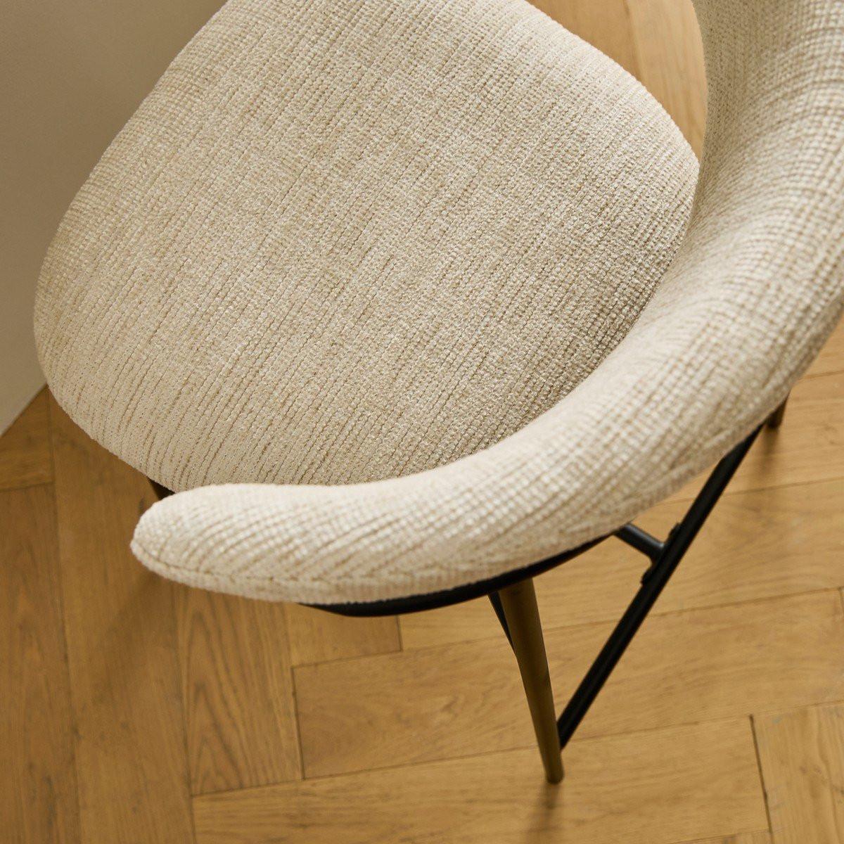 2ER-SET Hocker aus meliertem Stoff mit Metallbeinen Draco 52/53/94 cm - Beige, Holzwerkstoff (46/94/51cm) - Calicosy