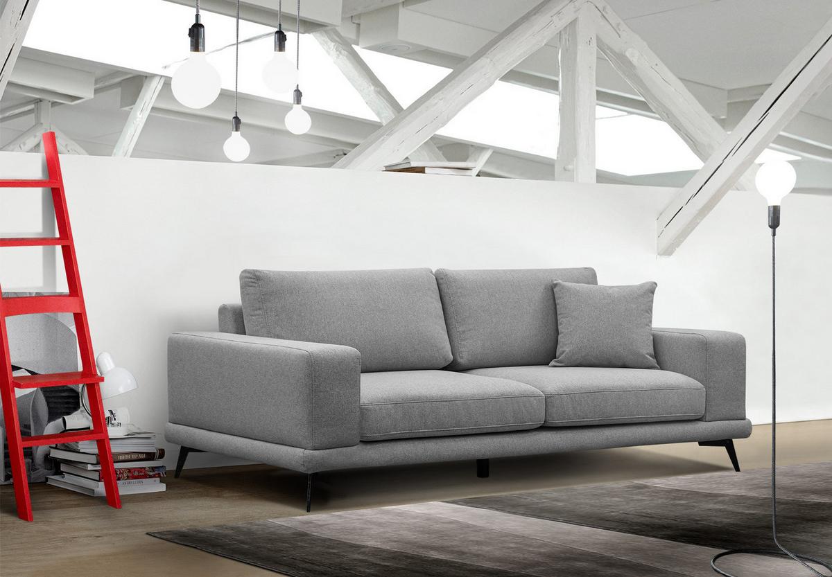 SOFA MEDIOLANE 3-Sitzer, grau - Grau, Holzwerkstoff/Textil (233/87/96cm) - Wozimo