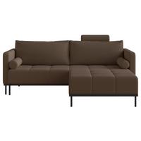 SCHLAFSOFA Skilia mit Schlaffunktion, 3-Sitzer 224 cm - Schwarz/Braun, Textil/Metall (224/85/102cm) - Selsey