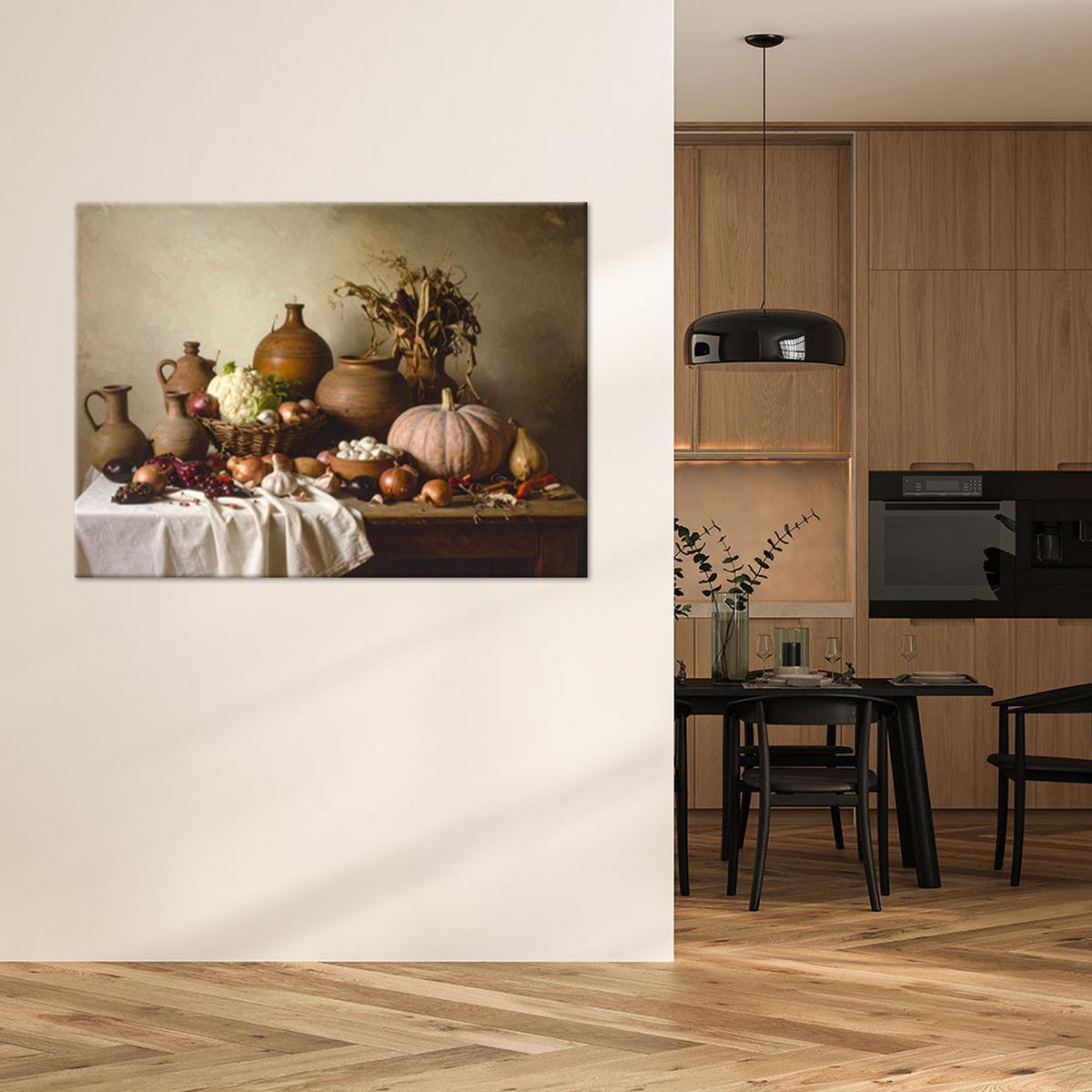 LEINWANDBILD Essen & Trinken 120x80cm - Beige, Textil (120/80cm) - Feeby