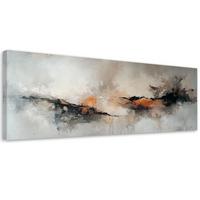 LEINWANDBILD Industrielle Farbexplosion-Abstraktion 150x50cm - Grau, Textil (150/50cm) - Feeby