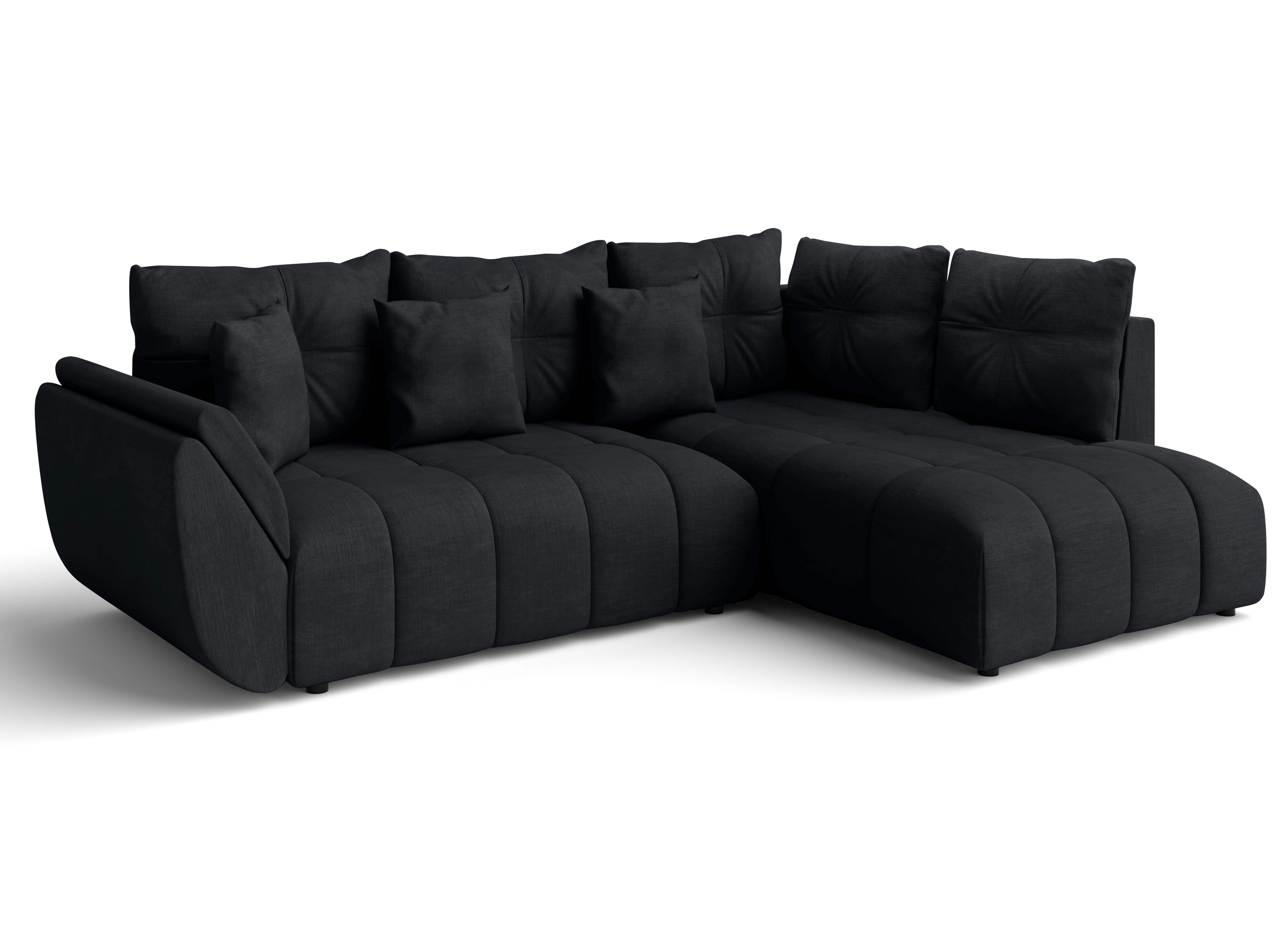 ECKSOFA L Form Kayseri Anthrazit 268/192/96 cm – mit Bettkasten - Schwarz, Kunststoff/Textil (268/192cm) - AX Living