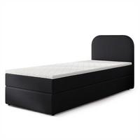 BOXBETT CERIA 80x200 cm mit Matratze und Topper - Schwarz - Schwarz, Holz/Textil (80/200cm) - MASSENO