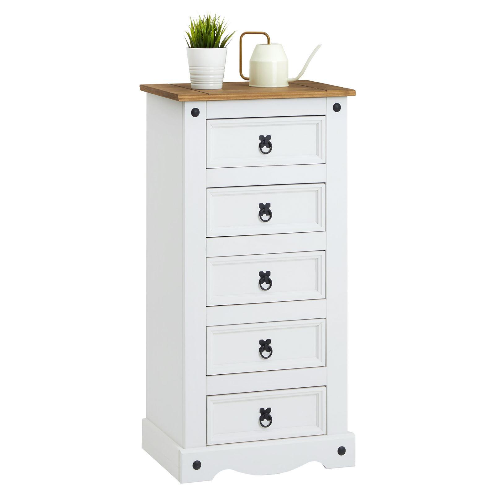 KOMMODE CAMPO weiß/braun - Weiß/Braun, Holz (53/104/39cm) - CARO-Möbel