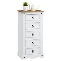 KOMMODE CAMPO weiß/braun - Weiß/Braun, Holz (53/104/39cm) - CARO-Möbel