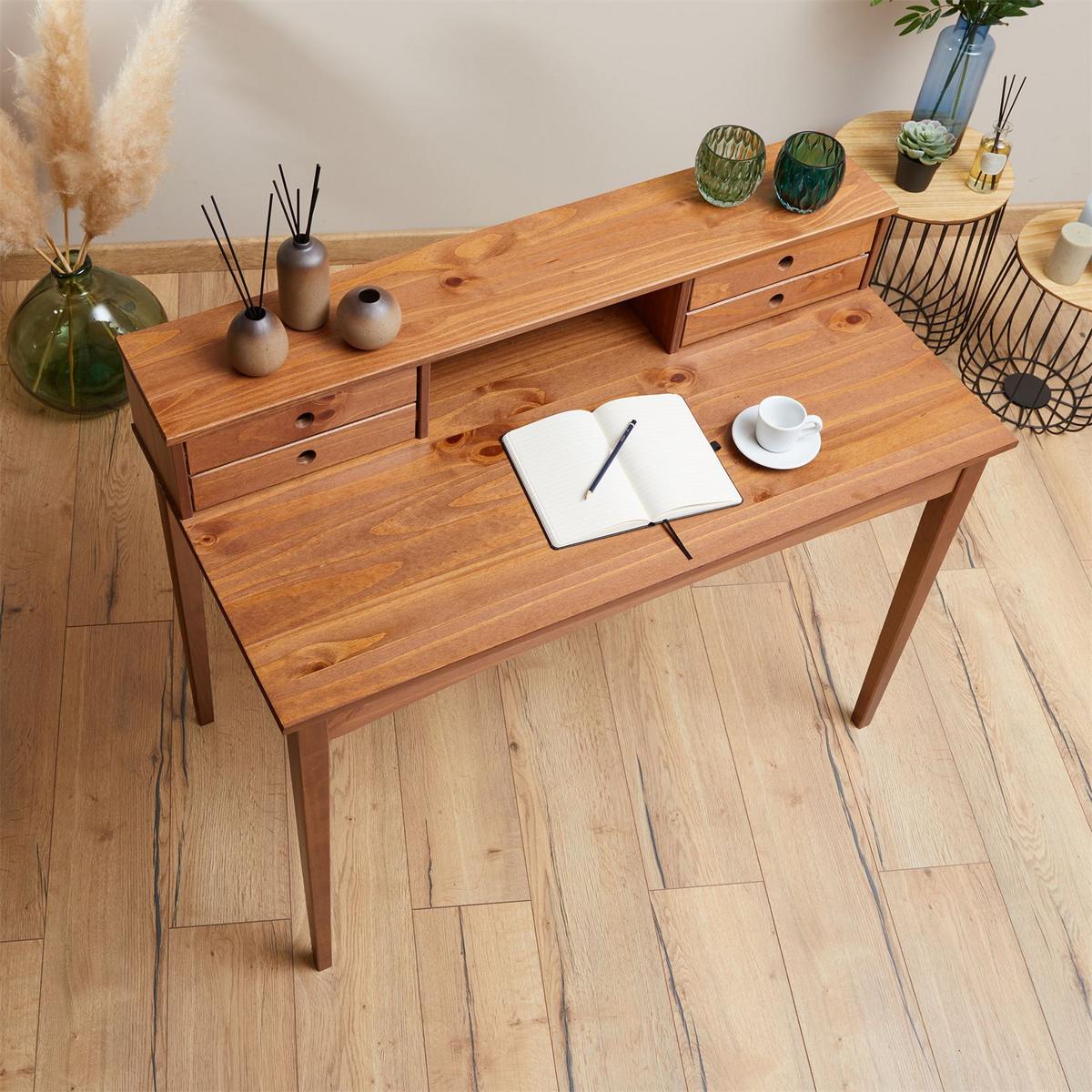 SCHEIBTISCH MILANO - Kastanienfarben, Holz (54/110/91cm) - IDIMEX