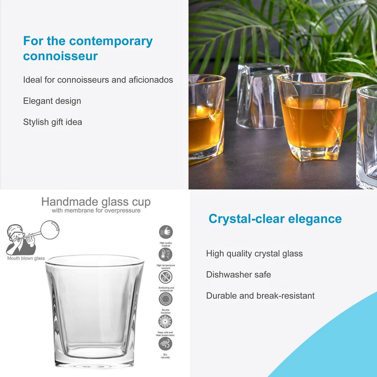 WHISKY GLAS Set (4-tlg.) - Transparent, Glas (0.3L) - Intirilife