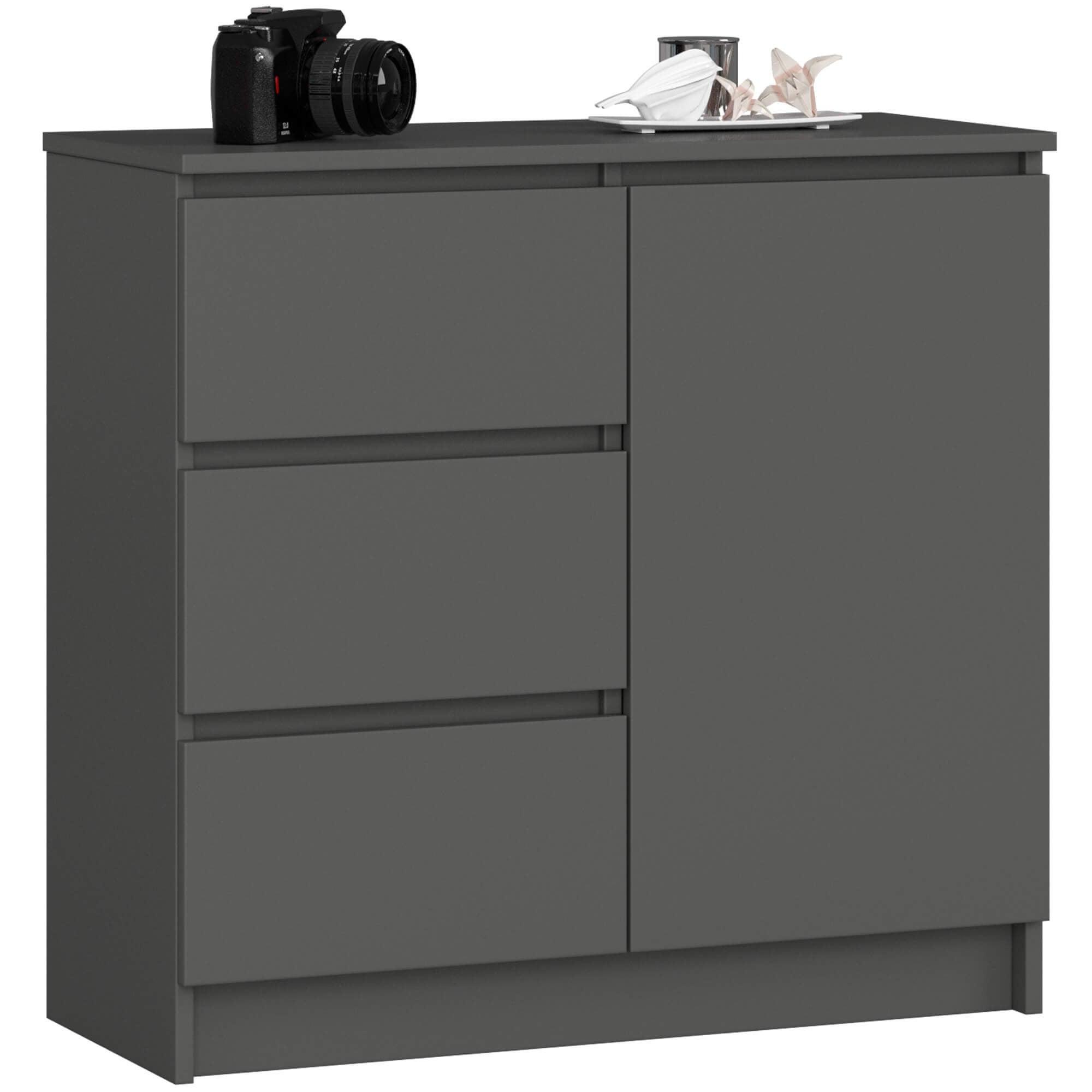 KOMMODE Graphit Grau 77/80/35 - Graphitfarben, Holzwerkstoff (80/77/35cm) - RAUMHIRSCH FURNITURE