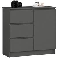 KOMMODE Graphit Grau 77/80/35 - Graphitfarben, Holzwerkstoff (80/77/35cm) - RAUMHIRSCH FURNITURE