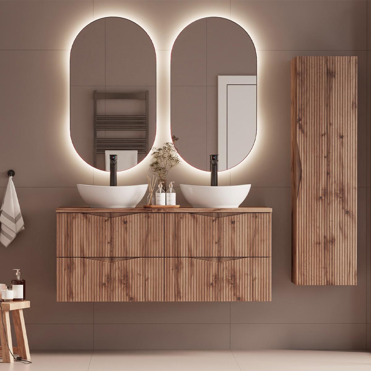 WASCHTISCHUNTERSCHRANK 120cm Tao Holz - Braun, Holzwerkstoff (120/50/46.5cm) - Petits-meubles