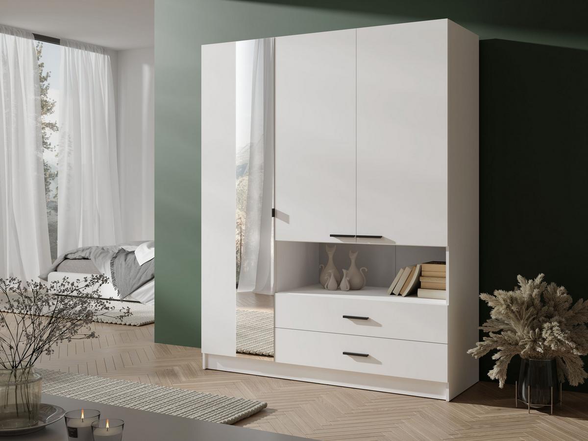 KLEIDERSCHRANK Weiß 158/201/55 - Weiß, Holzwerkstoff (158/201/55cm) - RAUMHIRSCH FURNITURE