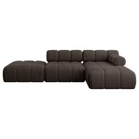 ECKSOFA modulares Sofa Lizur-L1 - 285x160x70 cm Braun Velours - Braun, Holzwerkstoff/Textil (285/160cm) - ALTDECOR