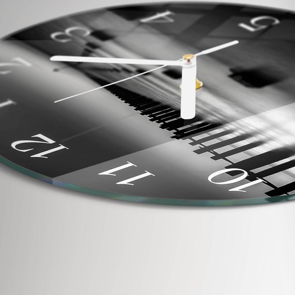 WANDUHR aus Glas Ø30 cm - Meer - Schwarz, Glas (30/30/0.4cm) - TULUP