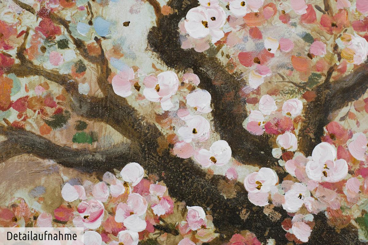 ACRYLBILD HANDGEMALT 80/80 cm - Pink/Braun, Holz/Textil (80/80cm) - KUNSTLOFT