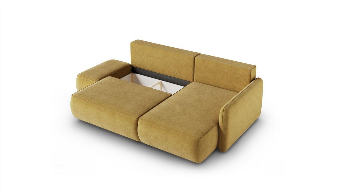 ECKSOFA Luka Mit Schlaffunktion - Gelb, Holzwerkstoff/Textil (148/229cm) - Fun Möbel