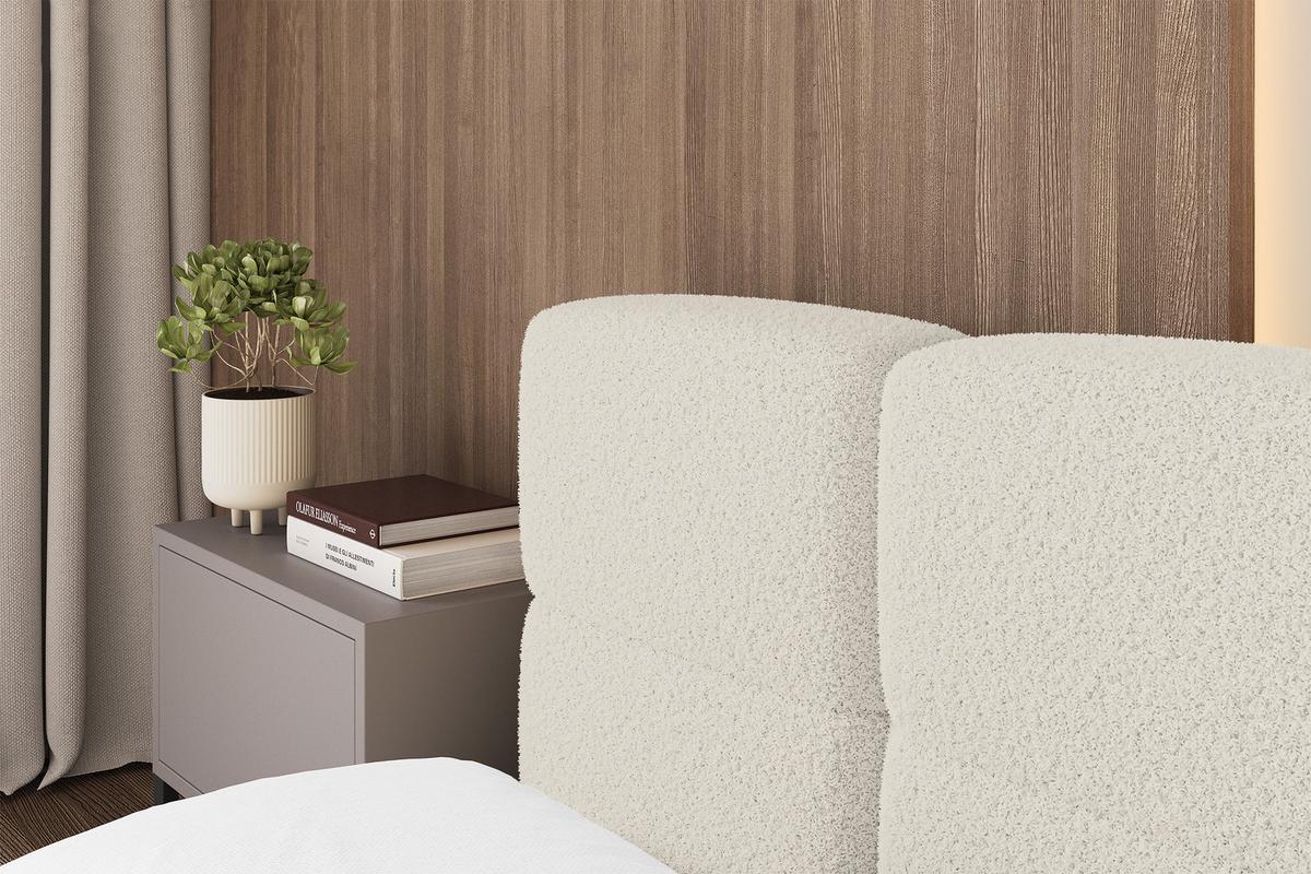 POLSTERBETT mit Bettkasten und Lattenrost, Bett mit Matratze H3/H4, Kopfteil, Boxbett, Doppelbett mit Stauraum - NATA-v1 160x200 Beige - Beige, Holzwerkstoff/Textil (160/200cm) - ALTDECOR