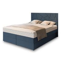 BOXBETT TRANI 180x200 cm mit Matratze und Topper - Blau - Blau, Holz (180/200cm) - MASSENO