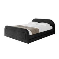 POLSTERBETT mit Bettkasten, Fußteil und Lattenrost, Boxbett ohne Matratze - LERIS-v1-Z 180x200 Schwarz - Schwarz, Holzwerkstoff/Textil (180/200cm) - ALTDECOR