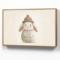 NACHTTISCHLAMPE MIT AKKU Kaninchen - Hut - Ohren - Beige 90x60 cm - Creme, Holzwerkstoff (8/90/60cm) - OnlyWow