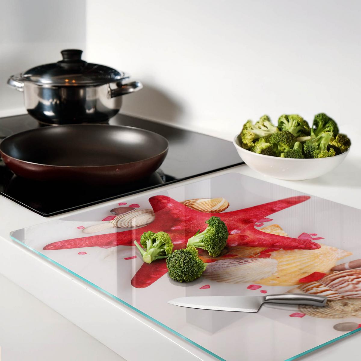 GLASPLATTE 60x52 cm Seesternschalen - Rot, Glas (60/52cm) - TULUP
