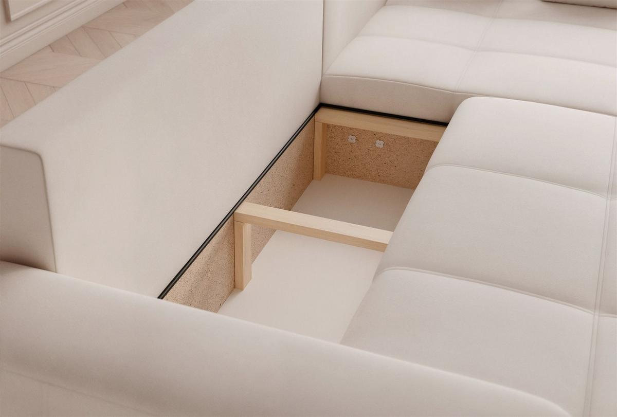ECKSOFA Leros Xl Mit Schlaffunktion - Creme, Holzwerkstoff/Textil (145/278cm) - Fun Möbel