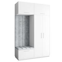 GARDEROBENSCHRANK REMA 150/240/60 cm Modern Weiß - Hellgrau/Weiß, Holzwerkstoff (150/240/60cm) - MASSENO