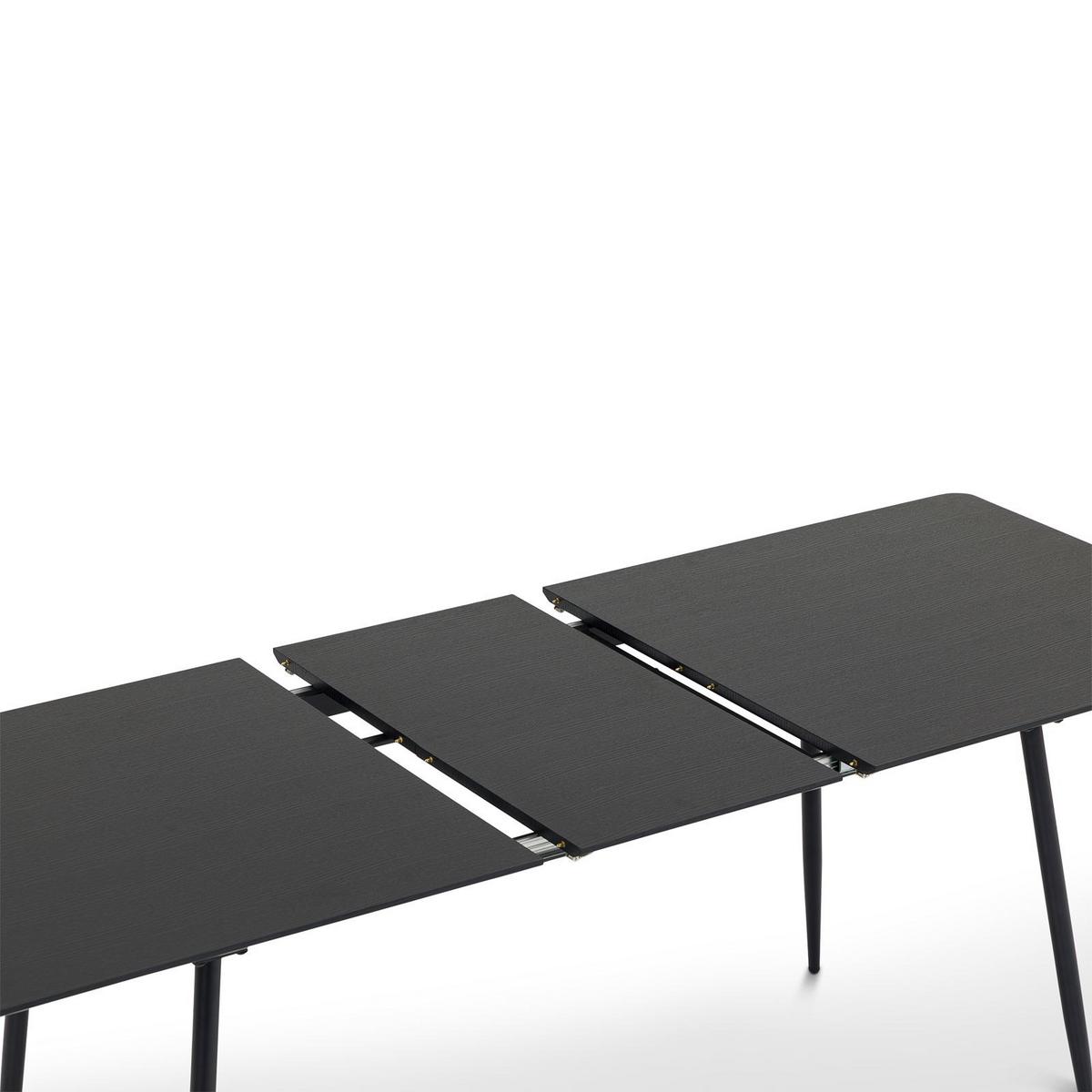 ESSTISCH ORSA schwarz - Schwarz, Holzwerkstoff/Metall (80/160/76cm) - IDIMEX