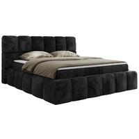 BOXBETT NIRA 120/200 - Dunkelgrau Plüsch - H3 - Dunkelgrau, Holz/Textil (120/200cm) - MKS