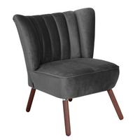 SESSEL Kadisha Bezug Samtvelours Buche nussbaum dunkel / anthrazit - Anthrazit, Kunststoff (70/80/66cm) - 58aufmkessel