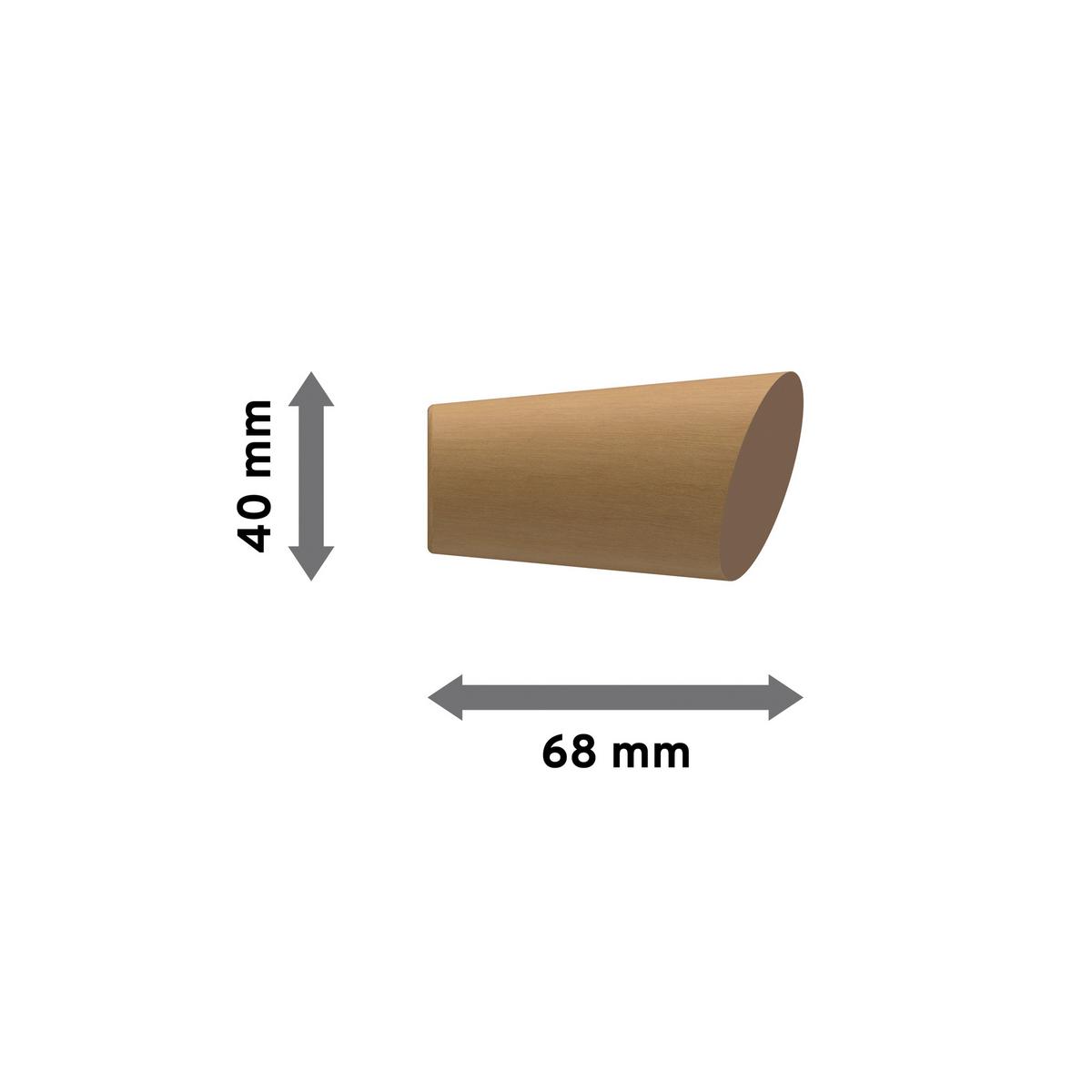 ENDSTÜCKE FÜR GARDINENSTANGEN 20 mm Ø, Bero Buche, Packung 2 Stück - Buchefarben, Holz (6.8/4/4cm) - INTERDECO