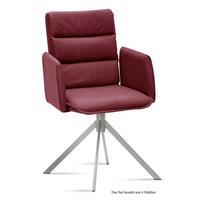 ARMLEHNSTUHL (6er-Set) Dorree 52x92x60 Edelstahl/Marsala - Edelstahlfarben/Brombeere, Kunststoff (60/92/52cm) - 58aufmkessel
