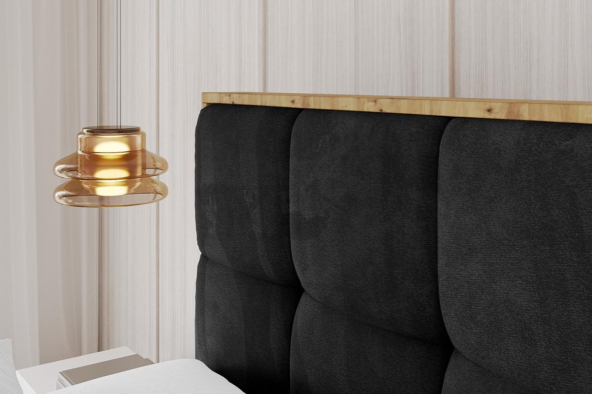 POLSTERBETT mit Bettkasten, Fußteil und Lattenrost, Boxbett ohne Matratze - ENZO7-Z 160x200 - Schwarz, Holzwerkstoff/Textil (160/200cm) - ALTDECOR