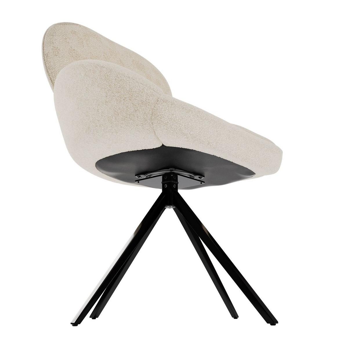 DREHSTUHL Albano Bouclé Creme (6er-Set) - Creme, Textil (59/90/65cm) - Juskys