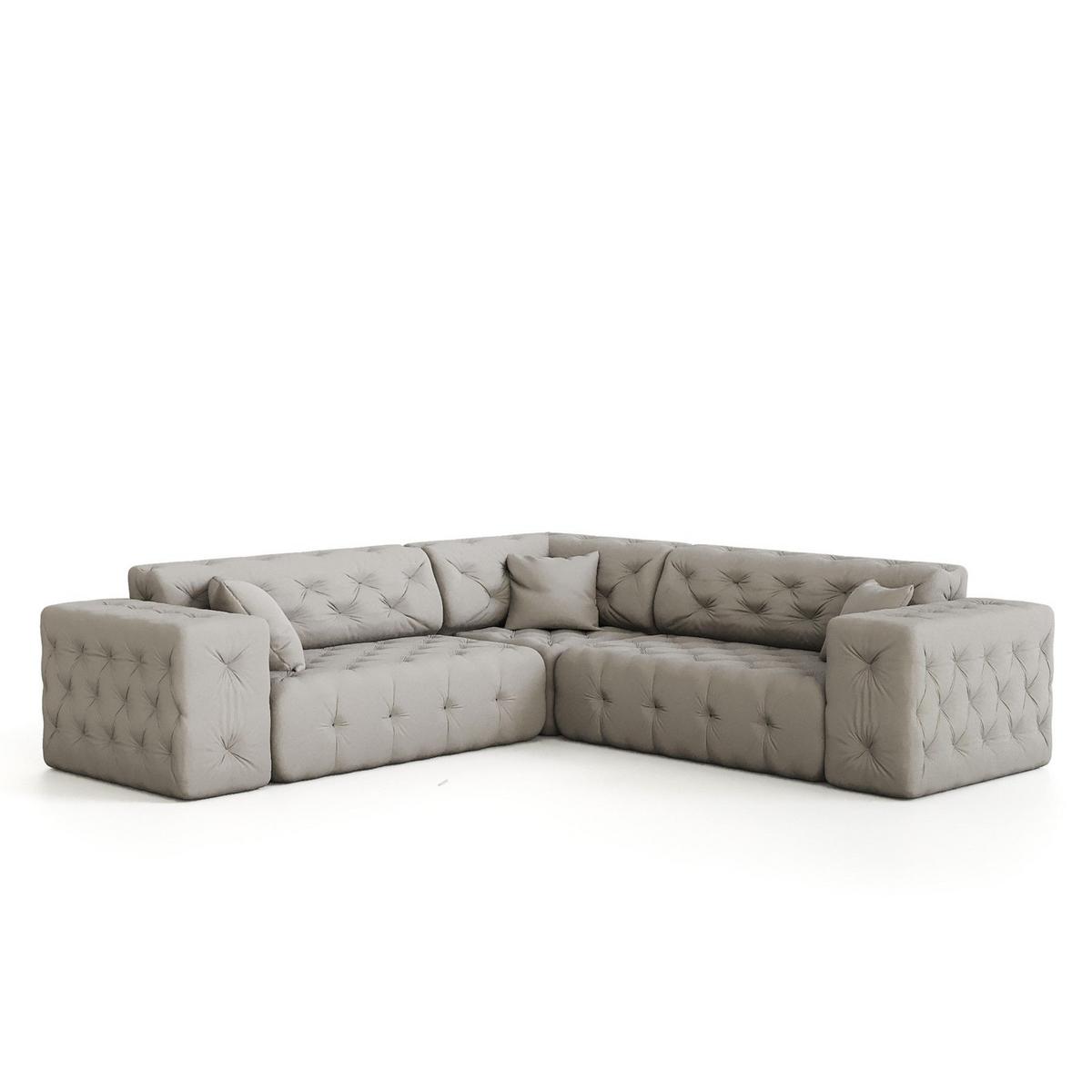ECKSOFA Chantal - Grün, Holzwerkstoff/Textil (246/246cm) - Fun Möbel