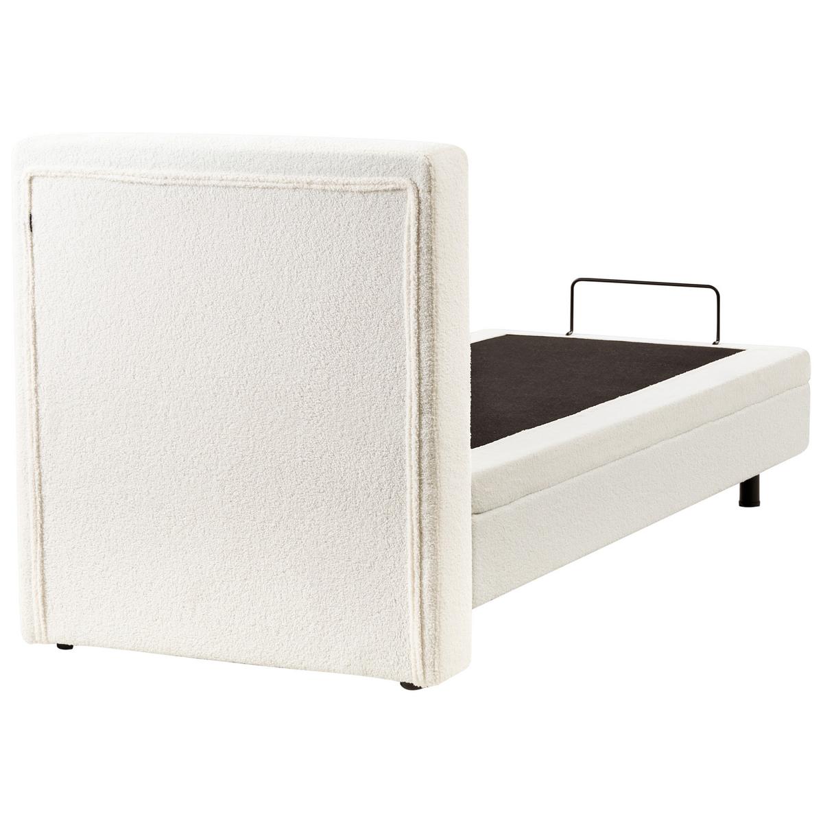 BETT verstellbar 90/200 cm Bouclé Cremeweiß Duke - Creme, Textil (90/200cm) - Beliani