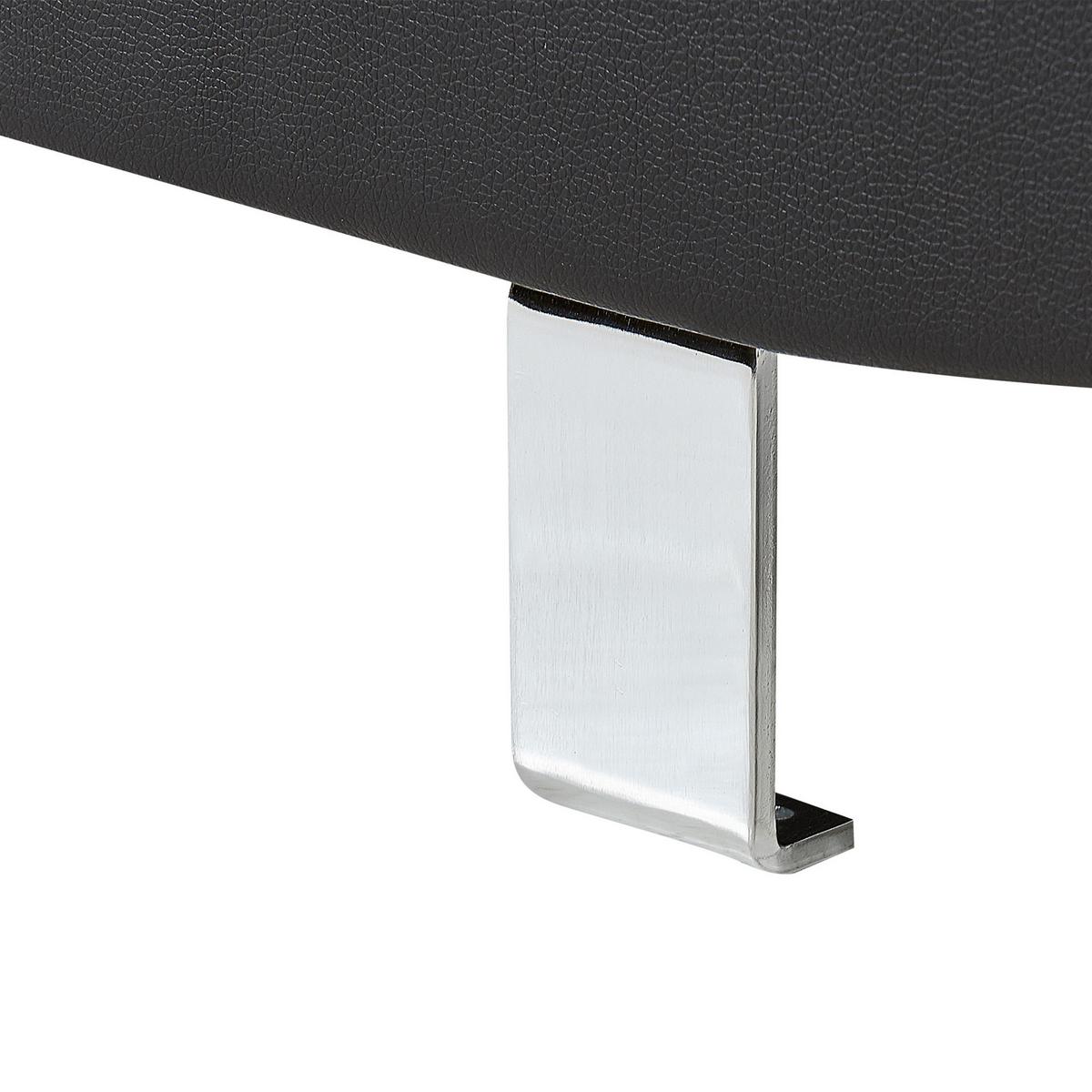 ECKFSOFA 5-Sitzer Kunstleder Schwarz linksseitig Norrea - Silberfarben/Schwarz, Kunststoff (261/193cm) - Beliani