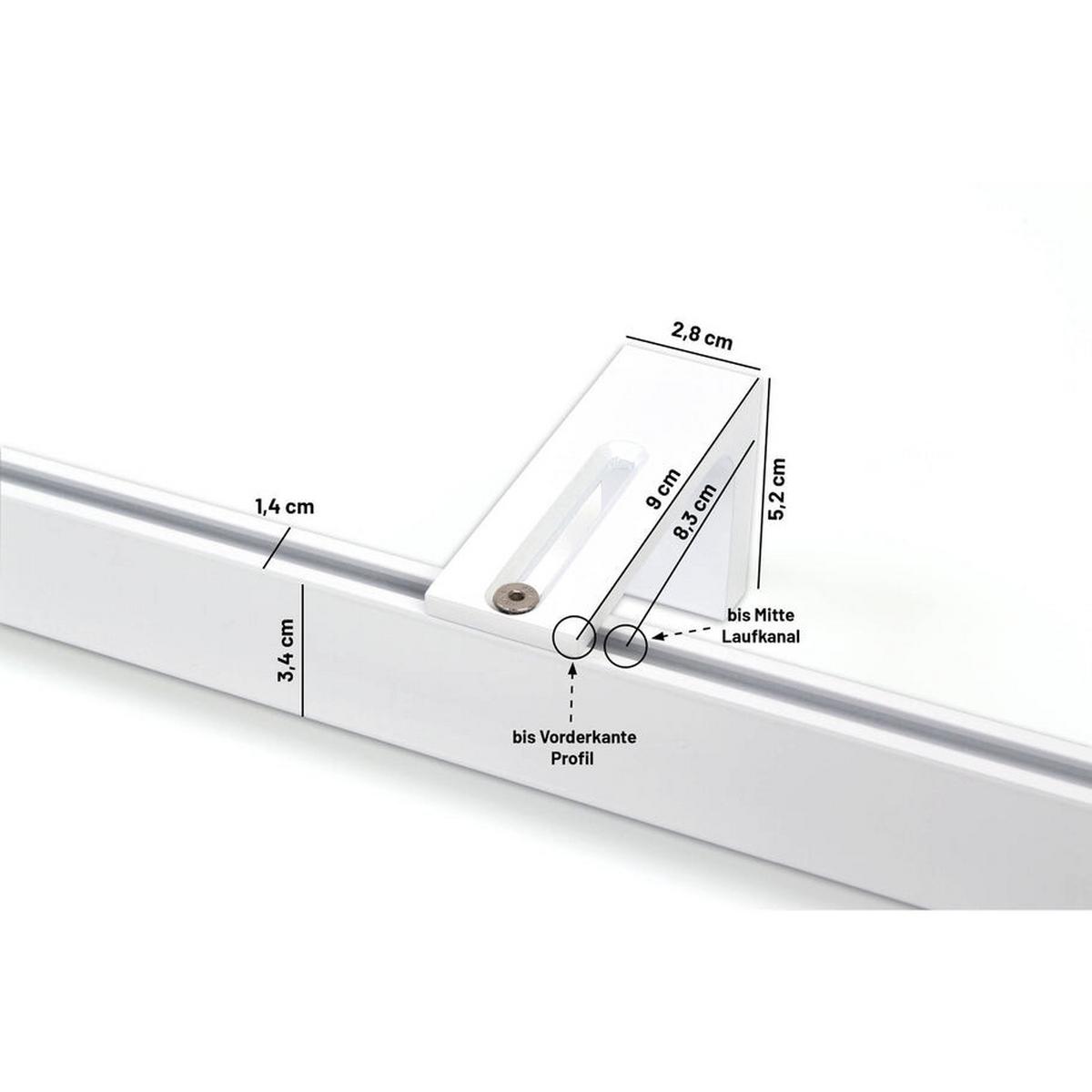 GARDINENSCHIENE 1-lauf Loft 250cm - Weiß, Metall (250cm) - Deco-Raum