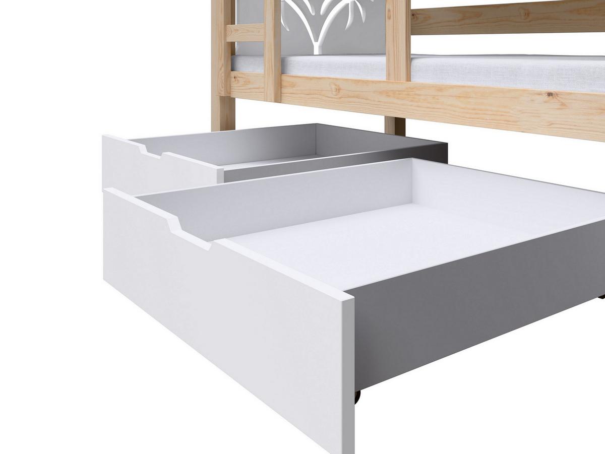 ETAGENBETT LEONE mit Bettkasten 80x180 cm Kieferfarben - Weiß/Kieferfarben, Holz (80/180cm) - MASSENO
