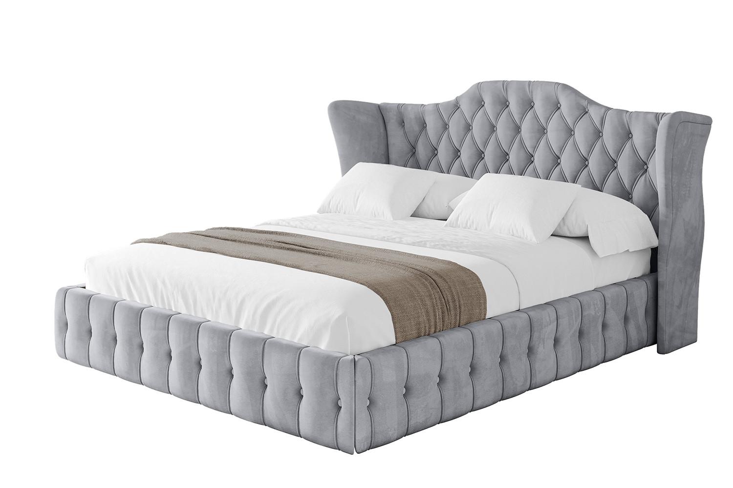 POLSTERBETT mit Bettkasten und Lattenrost, Boxbett ohne Matratze - MODY 120x200 Hellgrau - Hellgrau, Holzwerkstoff/Textil (120/200cm) - ALTDECOR